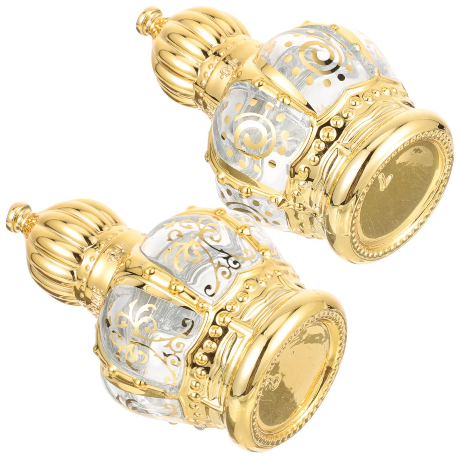 Lot de 2 mini bouteilles à bille en verre style Moyen-Orient flacon rechargeable 10ml