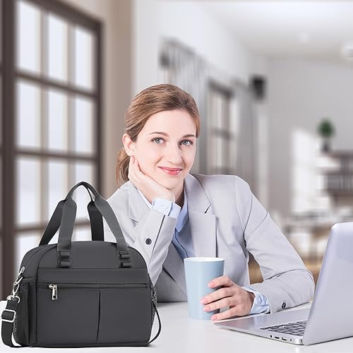 Miniatura 7 de Bolsa de almuerzo para mujer, lonchera aislada para adultos, grande, reutilizable, con lazo de correa, linda hielera portátil con correa de hombro