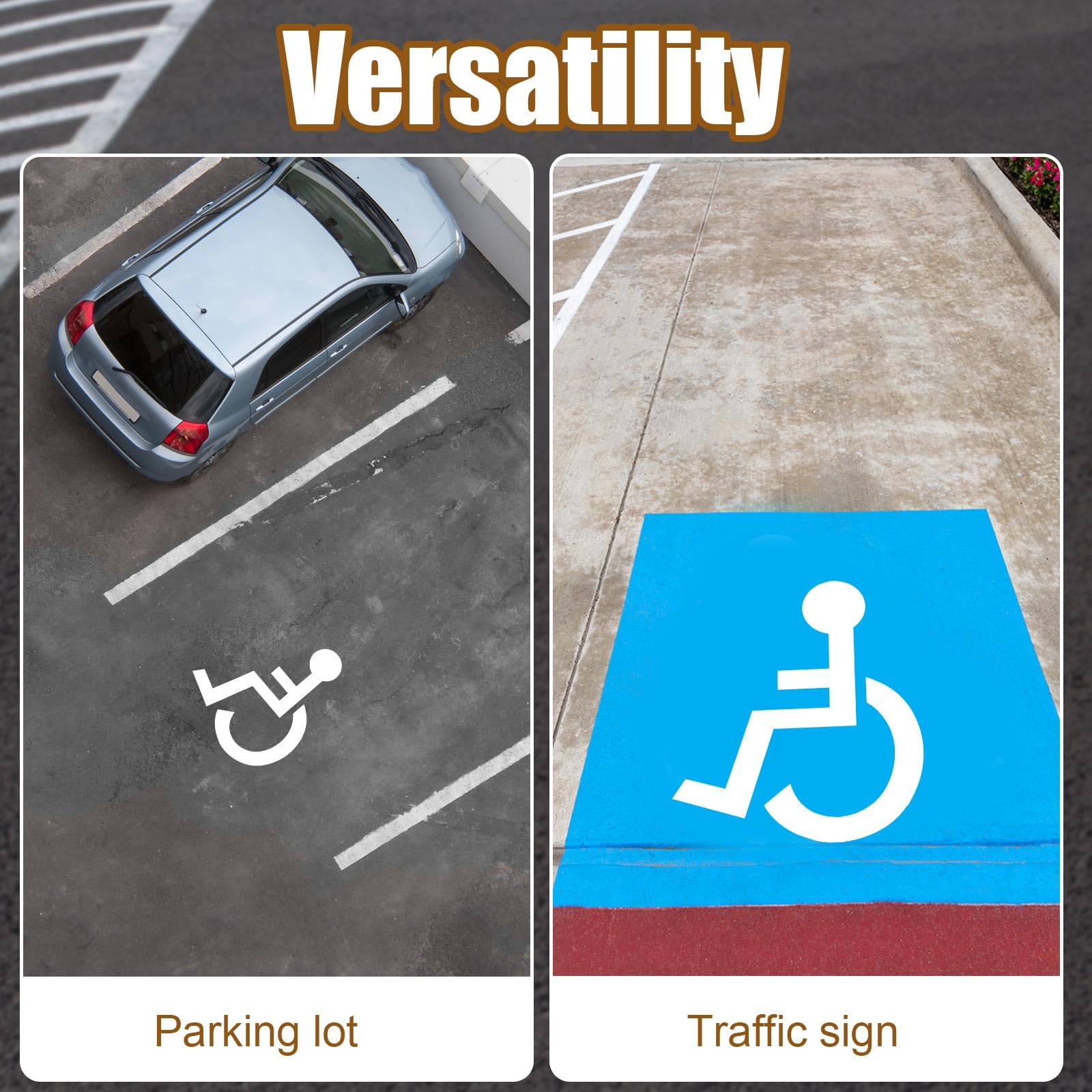Behinderten Schablone für Parkplätze, ADA Behinderten Symbol Schablone Rollstuhlsymbol Behinderten-Vorlage Wiederverwendbare Parkplatz-Schablonen aus Karton zum Bemalen