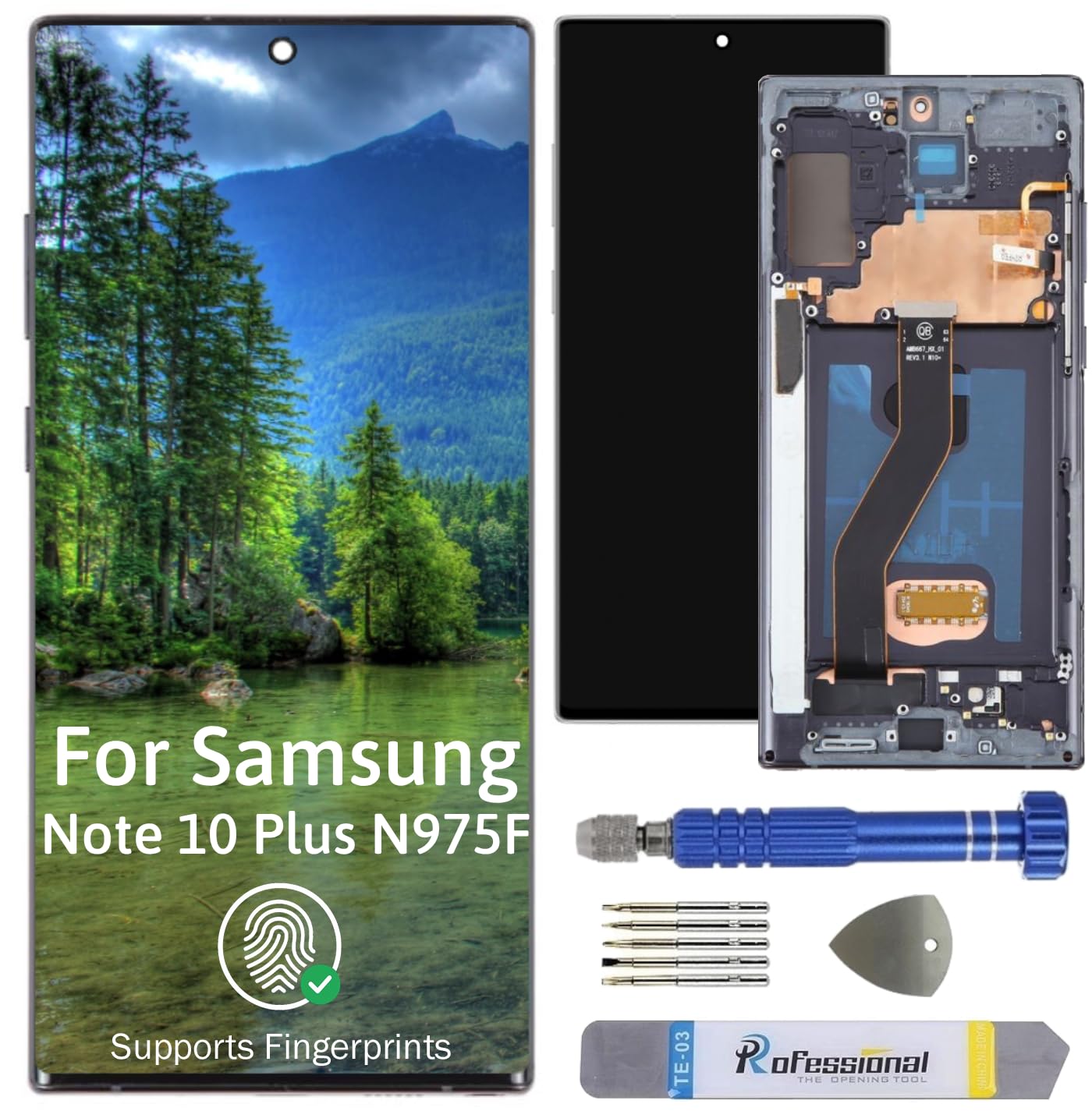 Écran tactile de rechange pour Samsung Note 10 Plus OLED avec cadre haute qualité - 8