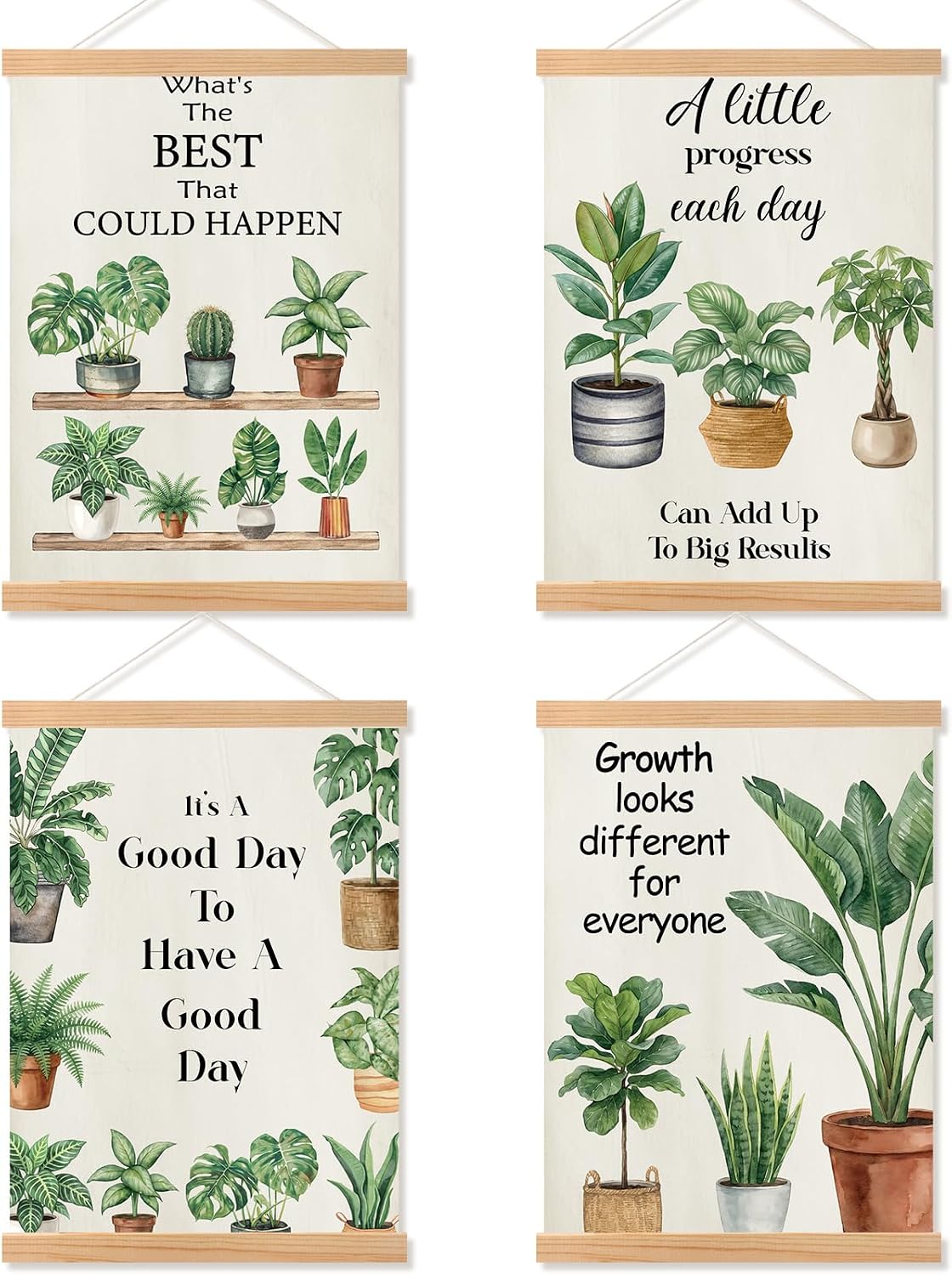 Geosar 4 Pcs Classroom Motivational Decor Poster Hanger Frame Office Counseling Hanging Wall Art Mental Health Growth Mindset Posters for Teacher School Counselor Must Haves