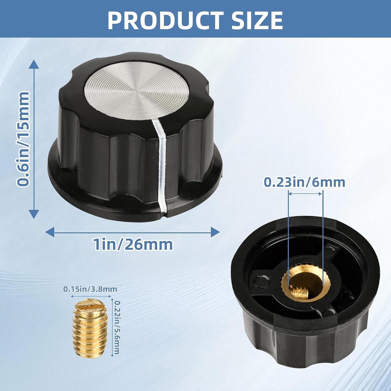 4 Pack Slow Cooker Knobs for Crockpot, Adjustable Replacement Knobs for Slow Cooker,Includes 4 Knobs and 8 Built-in Brass Bolts