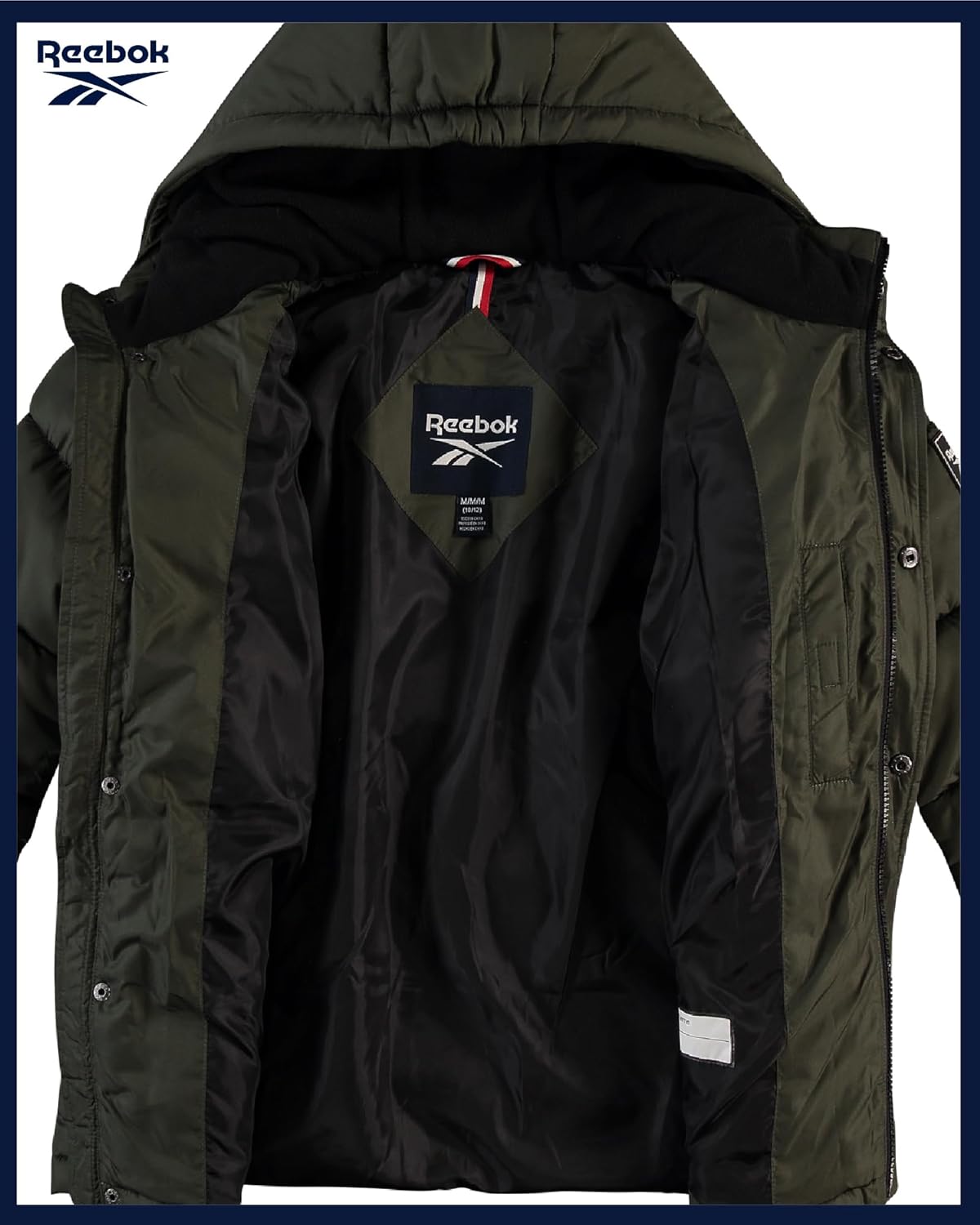 Reebok Boys Puffer Jacket - Heavyweight Wind & Water Resistant Hooded Boys Winter Jacket - Cozy Insulated Puffer Winter Coat - Image 5