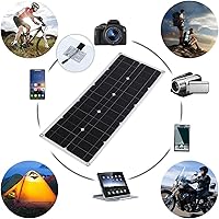 Vista 5 de Asixxsix Solar Panel Kit, 100W OBD Plug Solar Charge Controller Foldable Panel Energy Storage Flexible, Monocrystalline Kit for Outdoor RV Boat