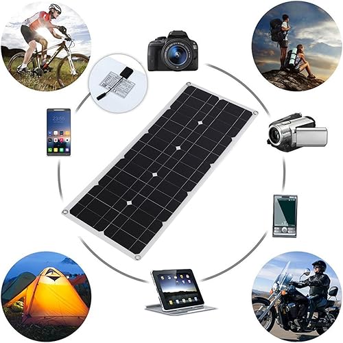 Miniatura 5 de Asixxsix Solar Panel Kit, 100W OBD Plug Solar Charge Controller Foldable Panel Energy Storage Flexible, Monocrystalline Kit for Outdoor RV Boat
