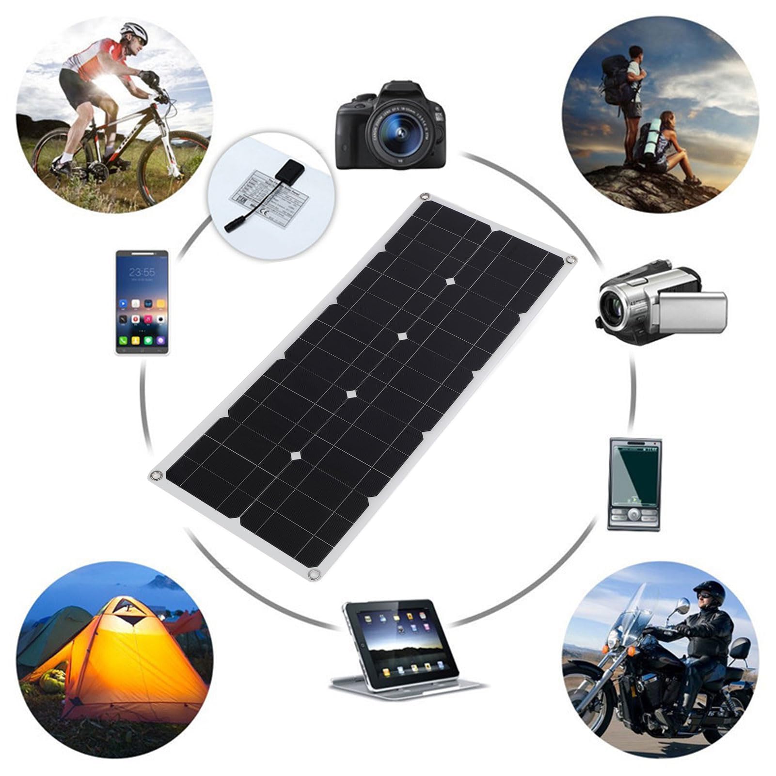 Sonew Panel Solar Monocristalino 100W, Kit con Controlador Solar