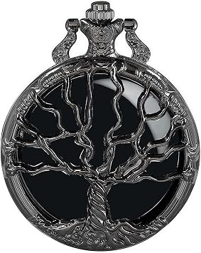 Scrying Mirror Natural Handmade Black Obsidian Mirror Hollow Tree Cover Design for Divination, Witchcraft, Meditation, Witch Gifts, Cthulhu Decoration Black