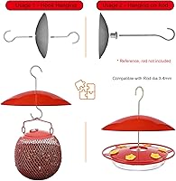 Vista 3 de Mini protector contra el clima de 8" para comedero de pájaros - Cubierta protectora pequeña de cúpula contra la lluvia/la nieve/el sol - diámetro