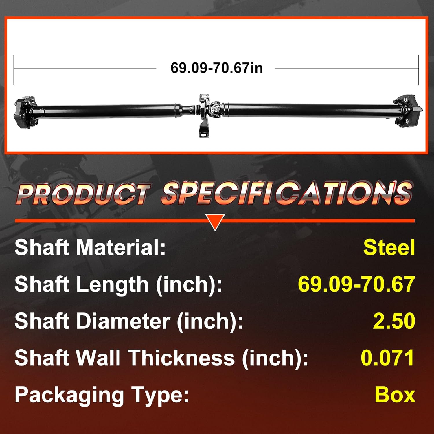 Rear Complete Drive Shaft Fit for Dodge Challenger 2009 2010 2011 2012 2013 V8 5.7L, Automatic Transmission RWD, Prop Shaft Driveshaft Assembly Replace# 4593855AA, 4593855AB