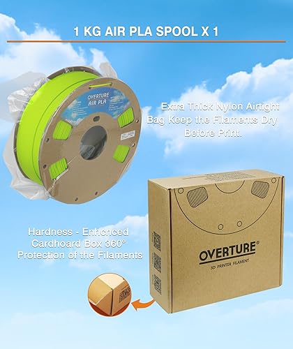 Miniatura 8 de OVERTURE - Filamento PLA Air, PLA pre-espumado de baja densidad, PLA ligero, carrete de cartón, 0.82 kg (1.8 lbs), precisión dimensional +- 0.02 mm