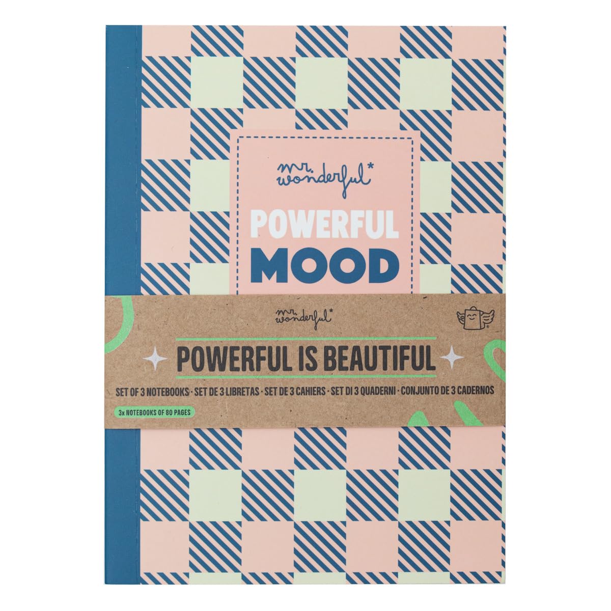 Mr. Wonderful - Set of 3 A6 Notebooks - Determination - Set of 3 Notebooks A6 with Stitched Bound