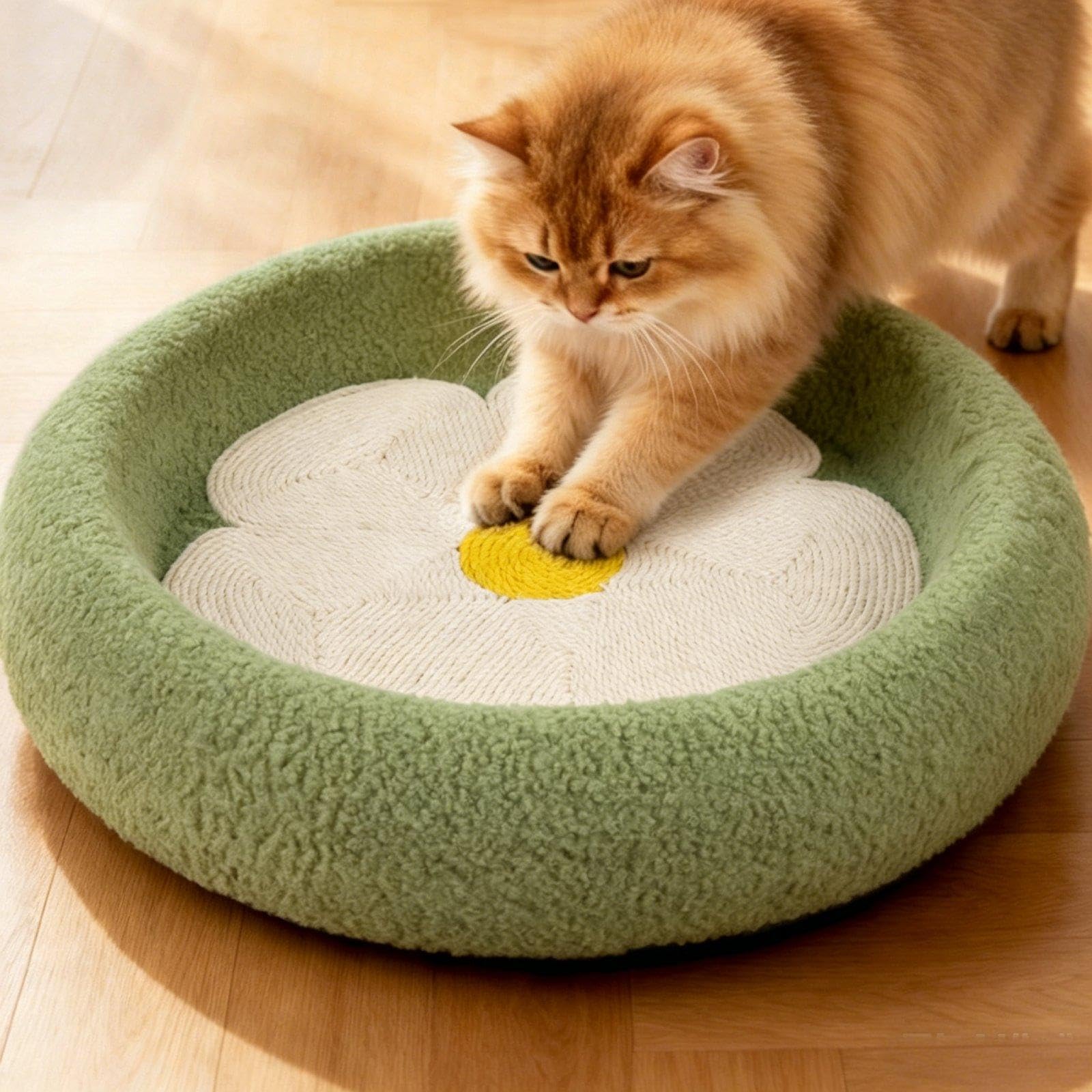 Kratzbrett, Kratzschale, Krallenschleifbrett, rundes Katzenspielzeug, Nest, Möbelschutz, 50 cm Durchmesser