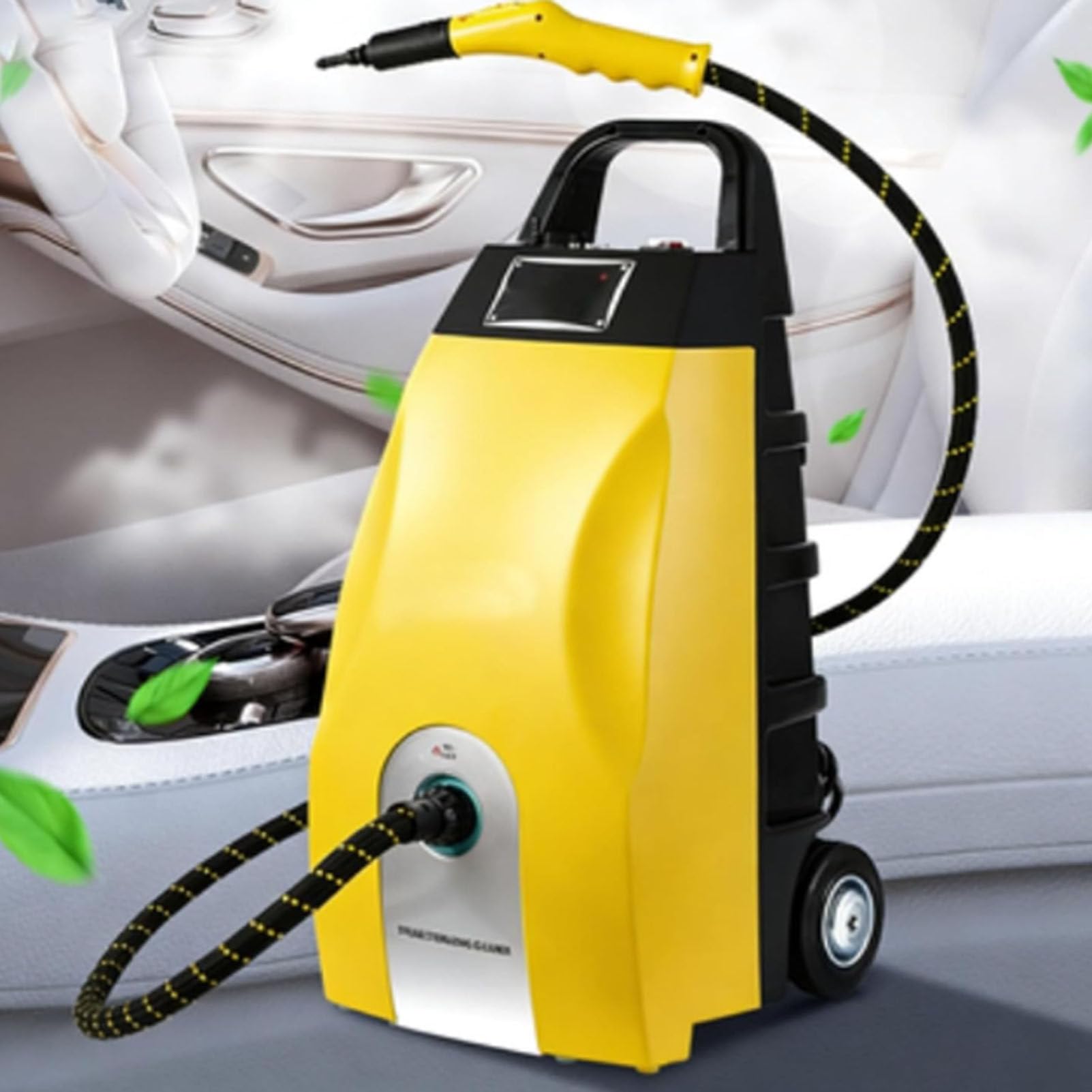 Pulitore a vapore commerciale per uso intensivo, serbatoio da 3,5 L, generatore di vapore ad alta temperatura (230°F) ideale per cucine di ristoranti; adatto per il detailing auto e la pulizia Yellow