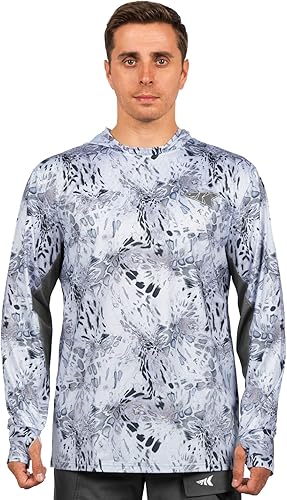 KastKing Camiseta con capucha de pesca UPF 50 para hombres y mujeres, de manga larga, para senderismo, transpirable, absorbe la humedad