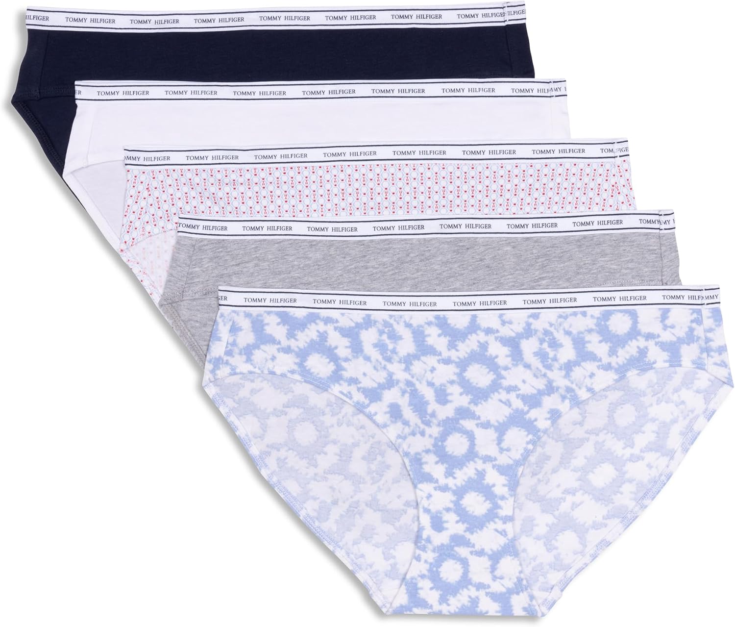 Tommy Hilfiger womens Classic Cotton Bikini Underwear With Logo Waistband 5-pack
