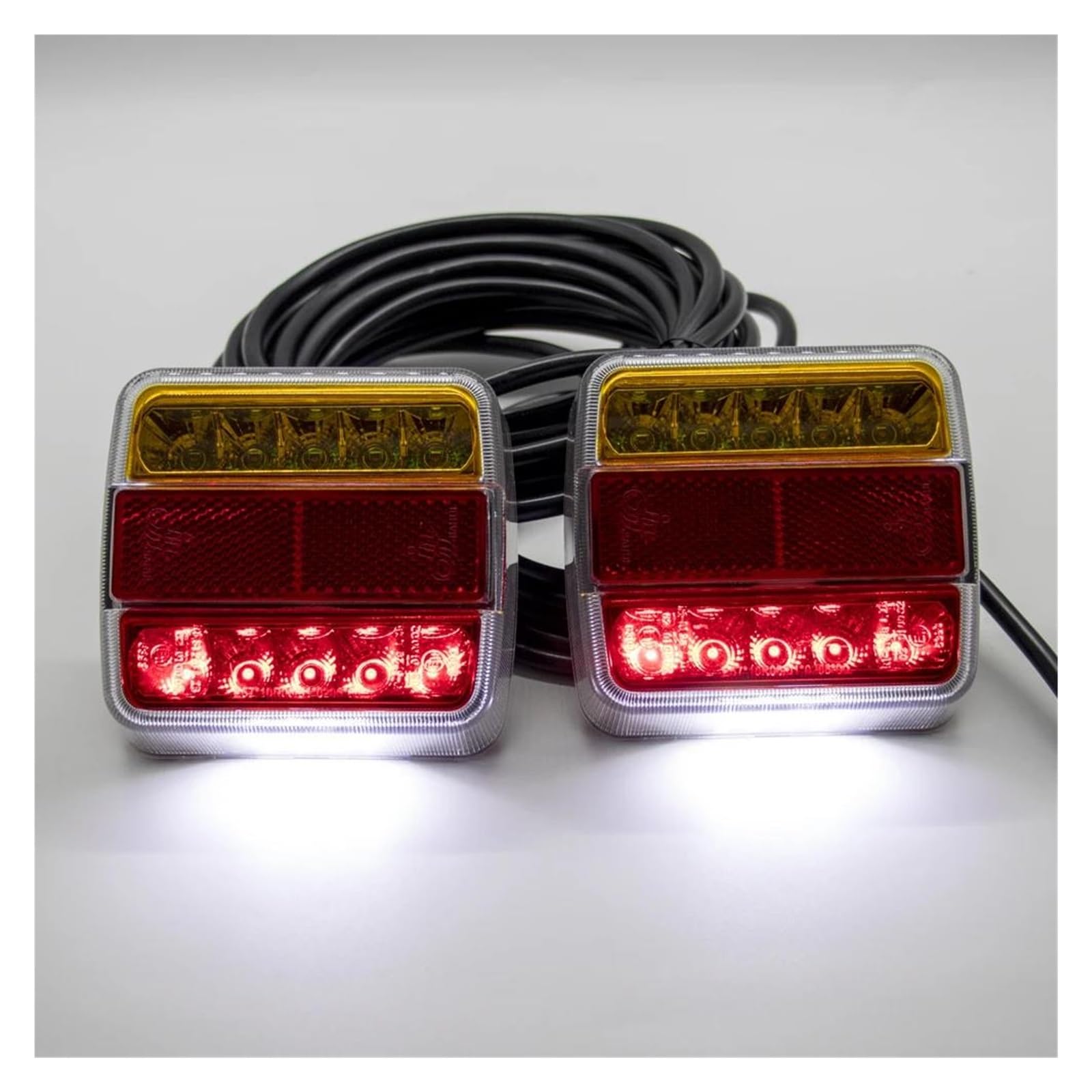Luz Matrícula 2 luces LED traseras 12 V y 24 V con 7 pines para camión luz matrícula luz freno advertencia luz señal remolques caravanas vehículos terreno. Luz Indicadora Freno