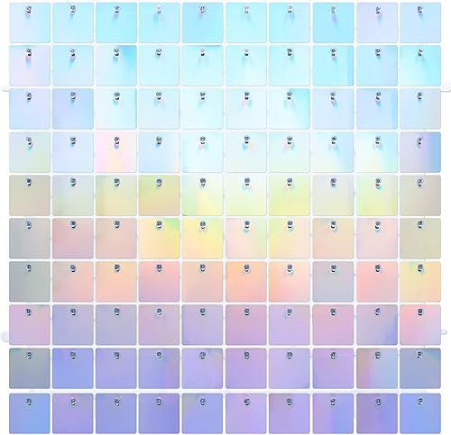Paneles de fondo de pared brillantes, paquete de 12 telón de fondo de lentejuelas arcoíris para decoración de fiestas, cumpleaños, bodas y