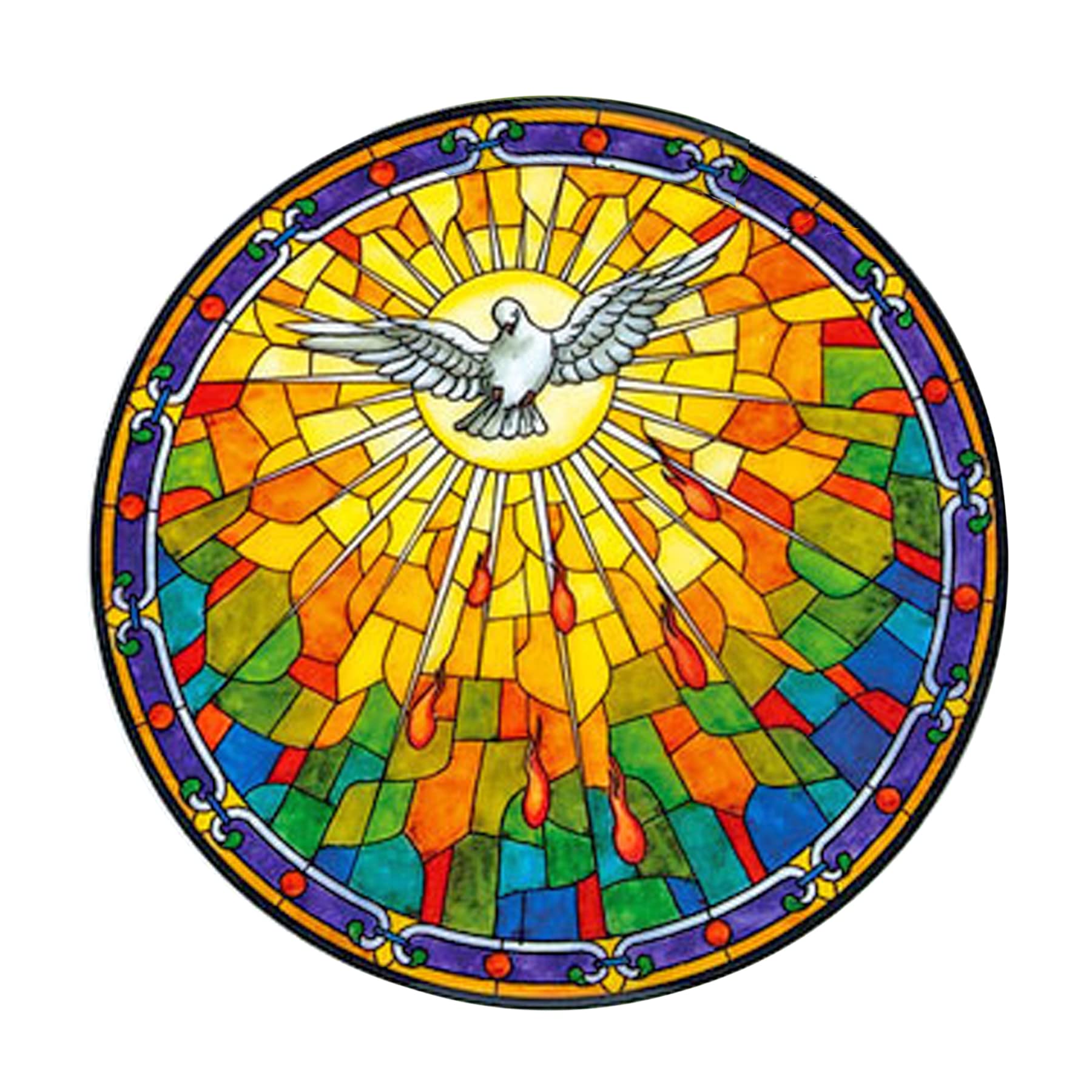 Widdle Gifts Blue Sun Catcher The Holy Spirit Tiffany Style Self Adhesive Window Sticker