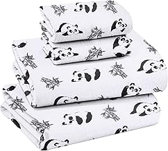 RUVANTI Flannel Sheets Full Size - 100% Cotton Brushed Flannel Bed Sheet Sets - Deep Pockets 16 Inches (fits up to 18") - All Seasons Breathable & Super Soft - Warm & Cozy - 4 Pcs - Lazy Fellow