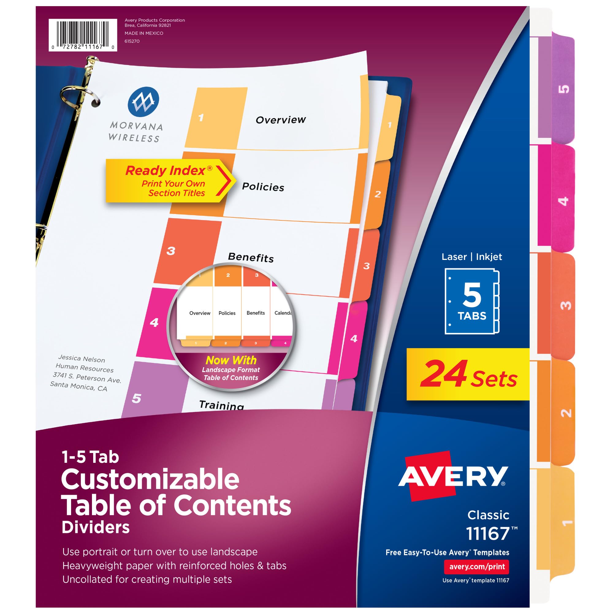 Avery 11167 Multicolore divisore