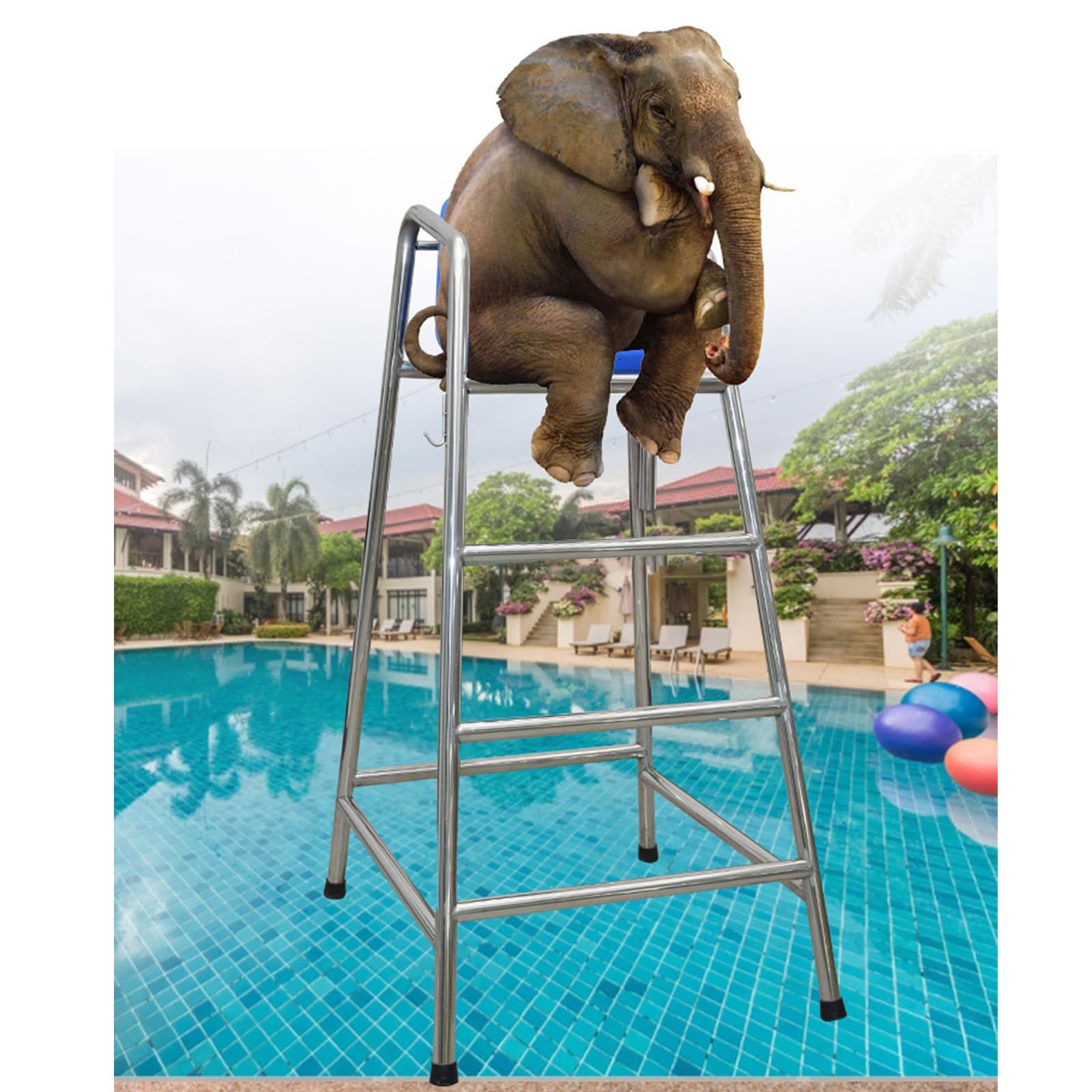 Chaise de surveillance piscine inox haute anti-rouille
