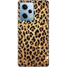 Xiaomi Redmi Note 12 Pro 5G ile Uyumlu K l f, Yald zl  Leopar Desenli, Silikon, Darbe Emici