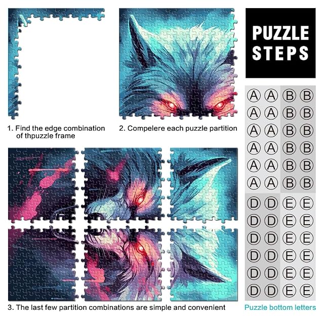 Foto 3 de 6 de Rompecabezas de 1000 Piezas para Adultos Fenrir el Lobo nórdico Juguetes educativos de Aprendizaje Lista…