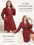 Ekouaer Plus Taille Robes pour les femmes Légère Peignoir V Col Kimono Loungewear Robes de maternité douces avec poches 1X-5X
