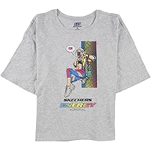Skechers Womens Selfie Girl Graphic T-Shirt, Grey, Small