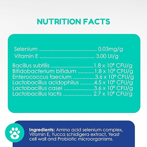 Miniatura 9 de Ol Nelly Pasta probiótica prebiótica y probiótica para perros, 6 cepas de bacterias, 18 bi UFC + vitaminas, minerales, fórmula mejorada para