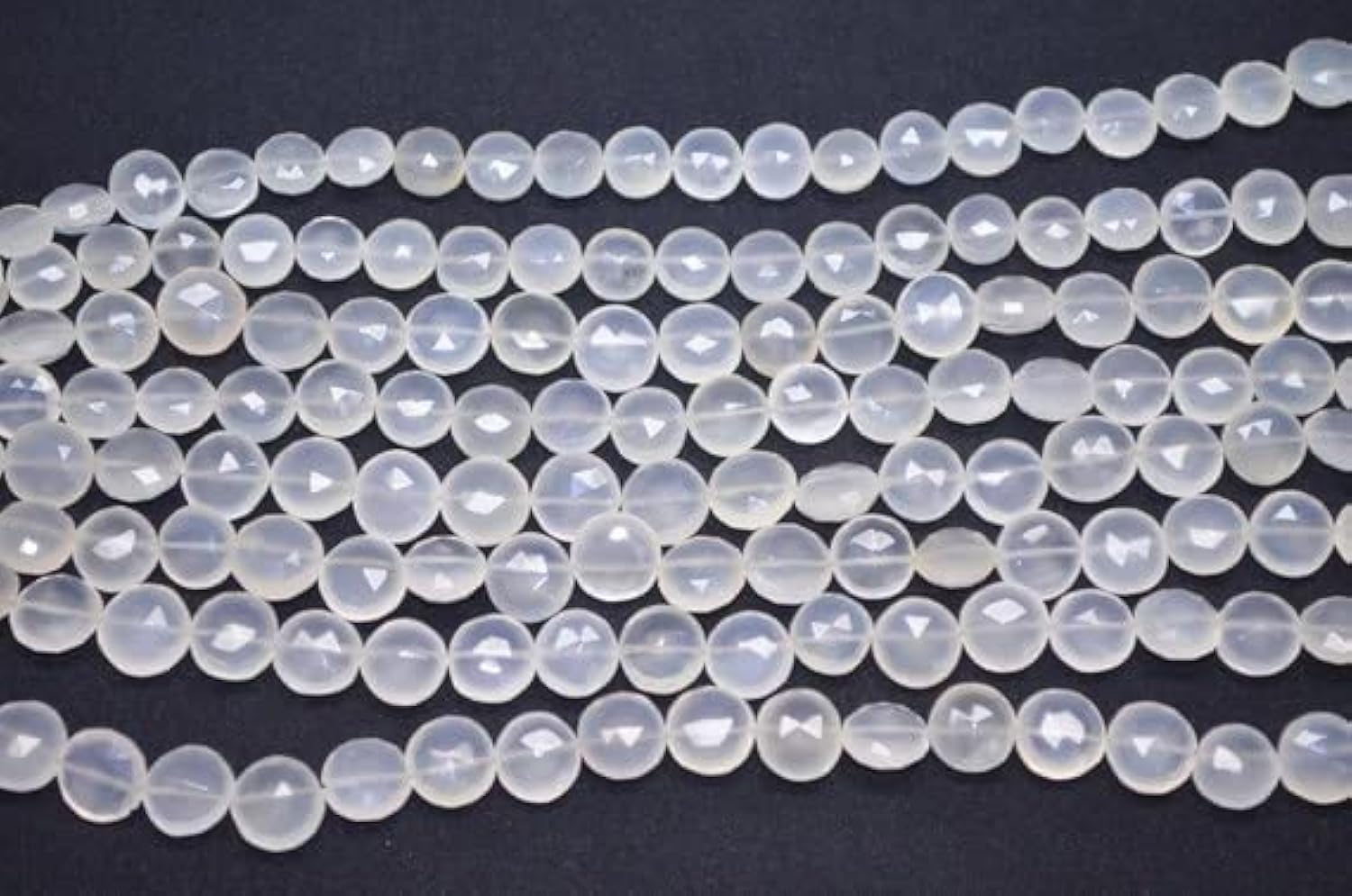 Perles chalcédoine 10mm forme pièce pour ateliers bijoux DIY