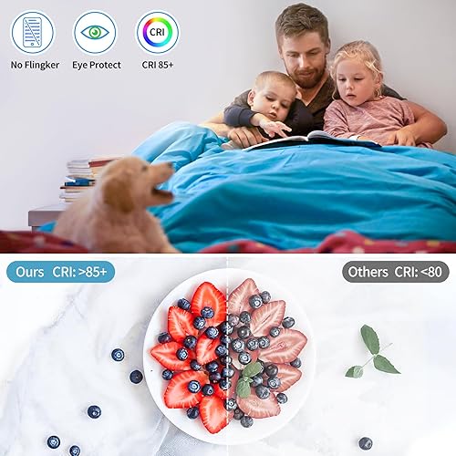 Miniatura 3 de Airand Lámpara LED de techo de 1.43 pies con enchufe, tubo LED Triproof de 5000 K, luz de techo enlazable de 16 W, luz de armario para banco de