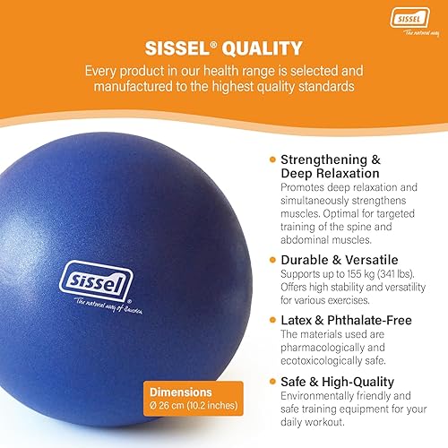 Miniatura 3 de SISSEL Pilates Soft Ball Gray  8.5 in  Phthalate- & Latex-Free PVC  for Deep Relaxation & Muscle Strengthening  340 lbs Capacity  Includes Exercise