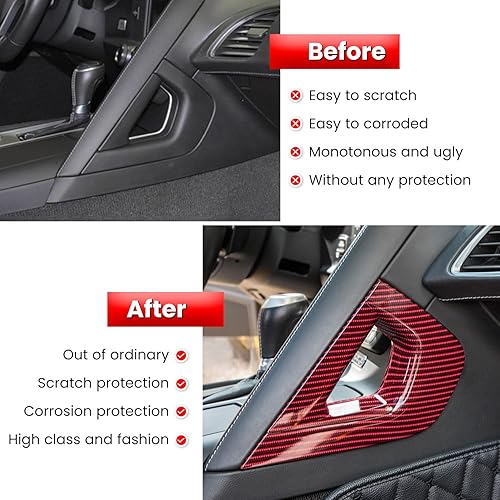 Miniatura 4 de Cubierta de fibra de carbono para consola central de mango lateral para Chevrolet Corvette C7 Z06 Z51 ZR1 Stingray Grand Sport 2014 2015 2016 2017