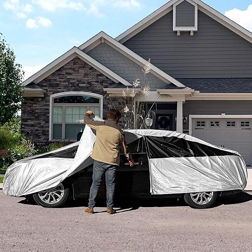 Miniatura 7 de Titan - Funda de automóvil PEVA multicapa prémium para sedanes compactos de 176 a 185 pulgadas impermeable protección UV forro protector