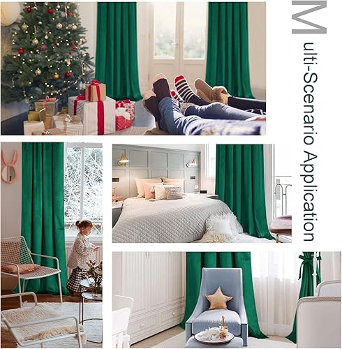 Miniatura 163 de Cortinas de terciopelo JIUZHEN, cortinas opacas suaves de terciopelo retro para dormitorio, cortinas elegantes con reducción de ruido y Rosa