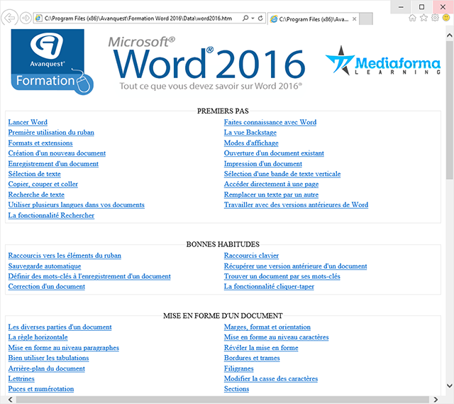 Formation à Word 2016 [Téléchargement]