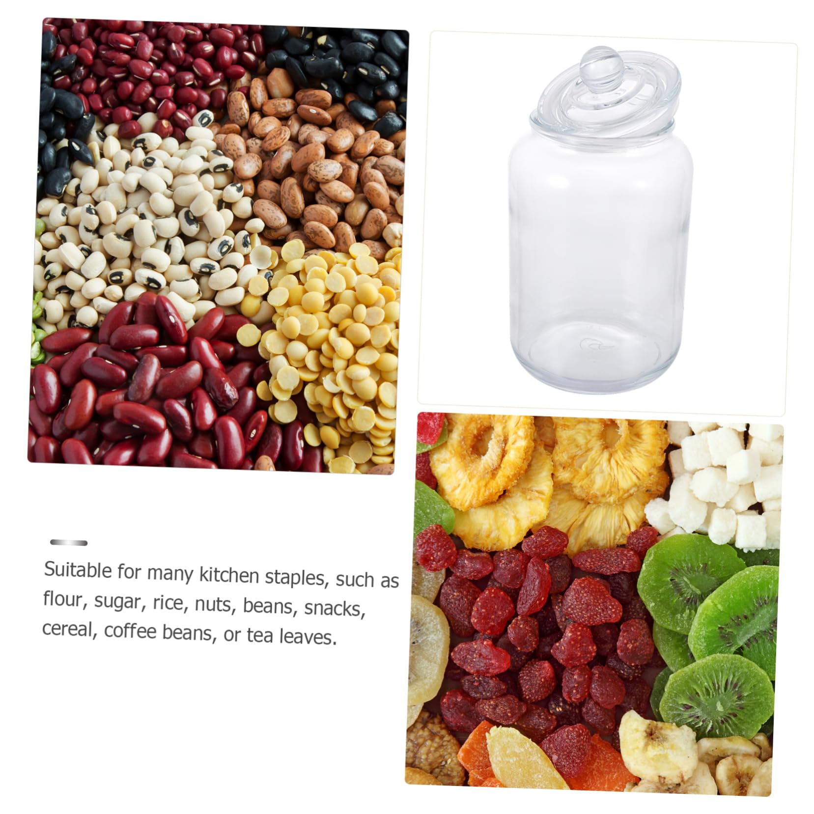 Contenitore in Vetro per Alimenti Chiusura Ermetica Bottiglia Trasparente per Conservazione Cibo Barattolo Resistente per Cereali e Cibo Asciutto