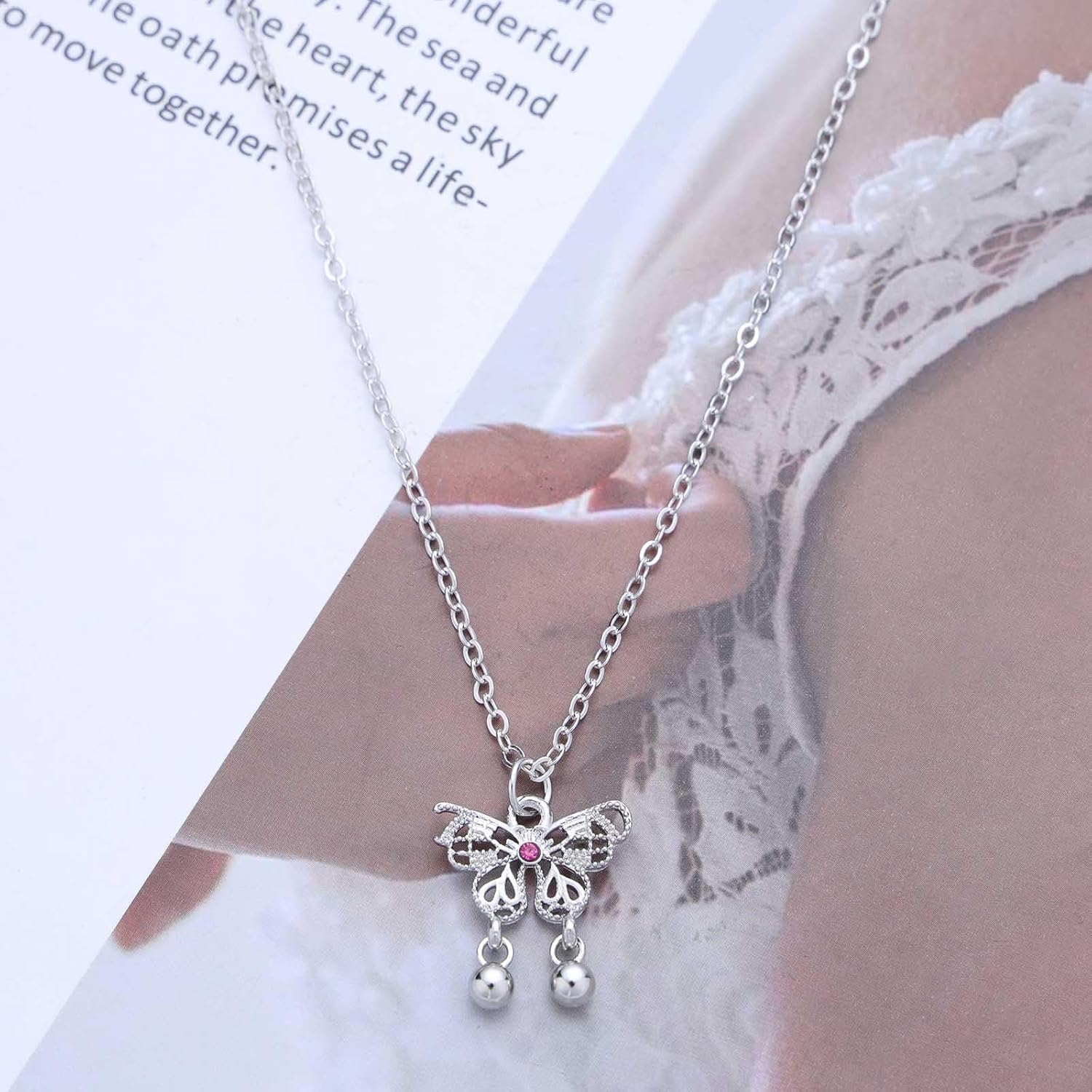 Bohemian Butterfly Choker Necklace Silver Hollow Butterfly Pendant Necklace Metal Butterfly Chain Necklace Minimalist Butterfly Collar Necklace Jewelry for Women - Image 3