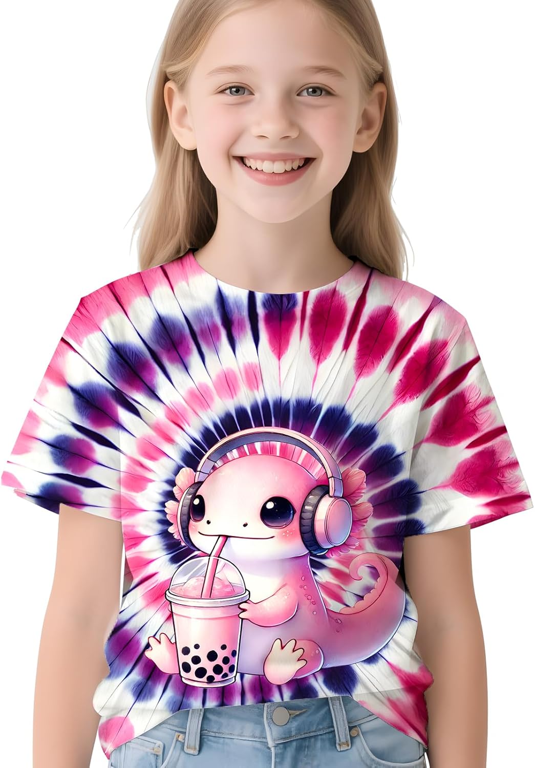 Kids Neon Tie Dye Shirt for Boys Girls Tie-Dye T-Shirt Hippes Tshirt Senior Children Tee Size 6-16 Years Age - Image 2