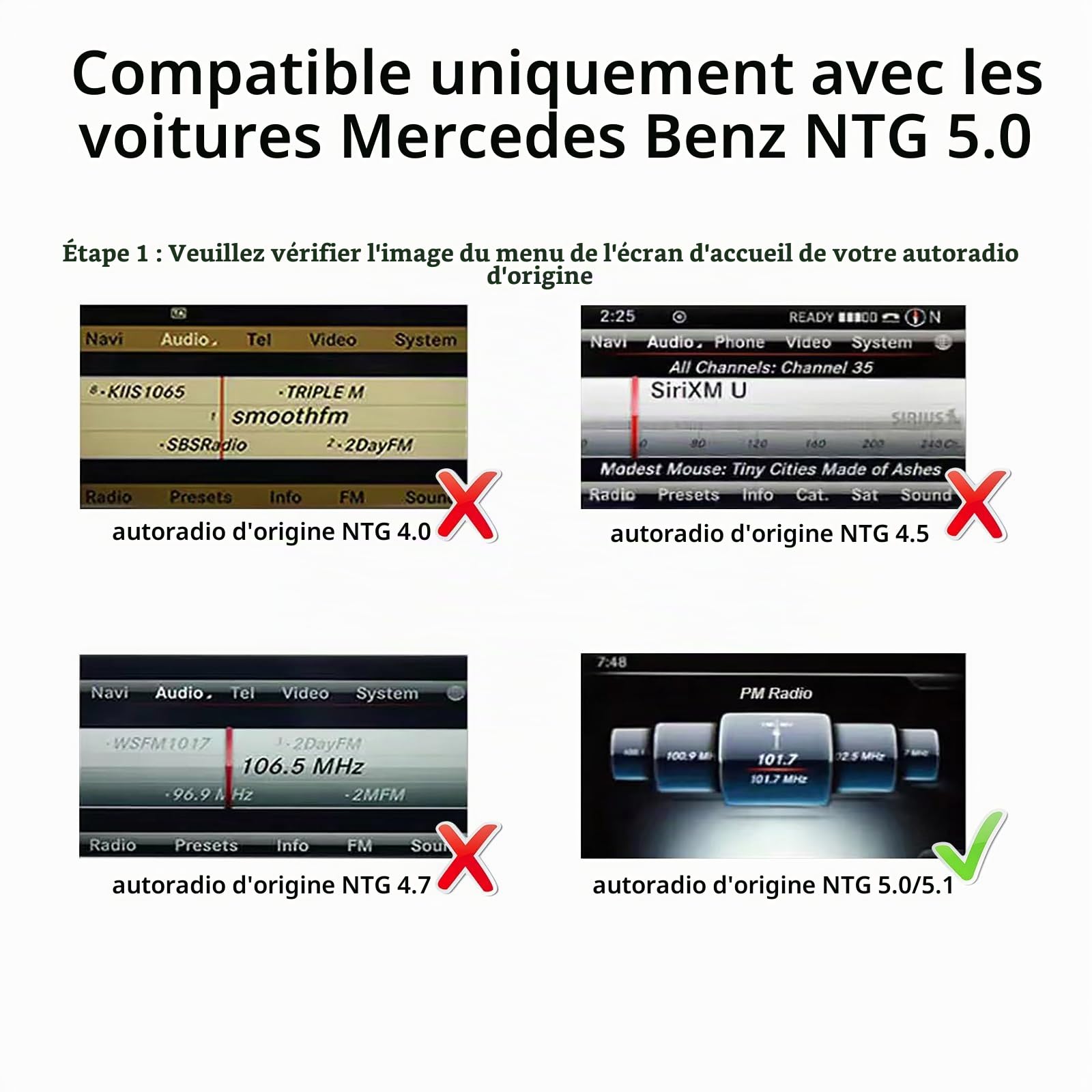 Kit rétrofit Décodeur Carplay sans Fil & Android Auto pour Mercedes Benz