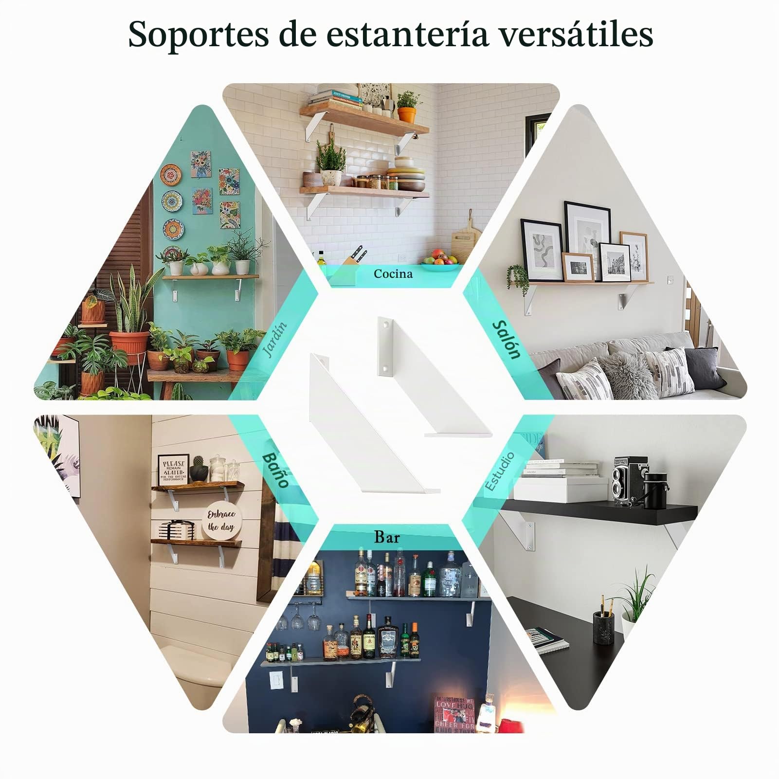 escuadras para estanterias blancas, soporte balda metalicas antiguos, angulos para estanterias de servicio pesado 20cm 4Piezas