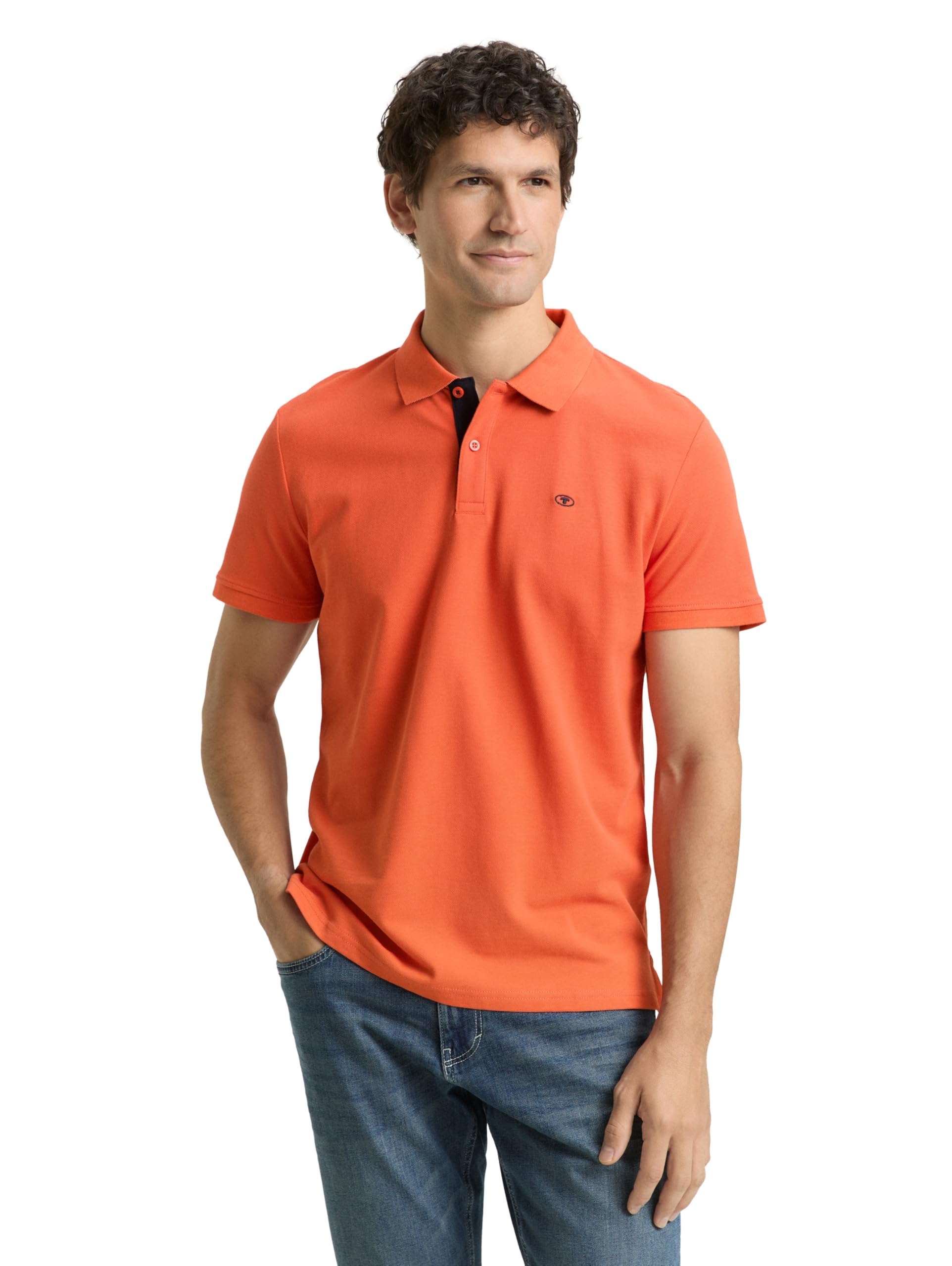 TOM TAILOR Herren 1031006 Herren Poloshirt, 38891 - Pale Red, L