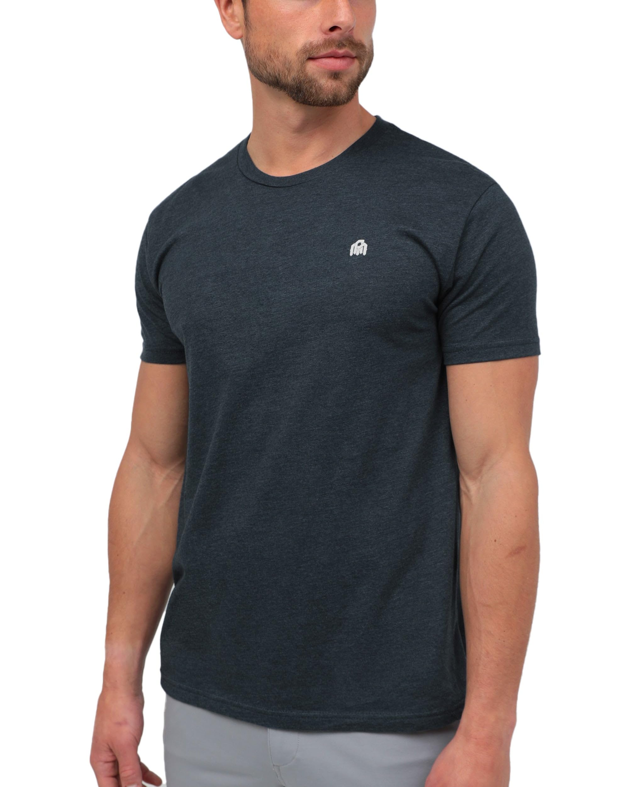 INTO THE AMMens T Shirt with Logo - Short Sleeve Crew Neck Soft Fitted Tees S - 4XL Fresh Classic Basic Tshirts