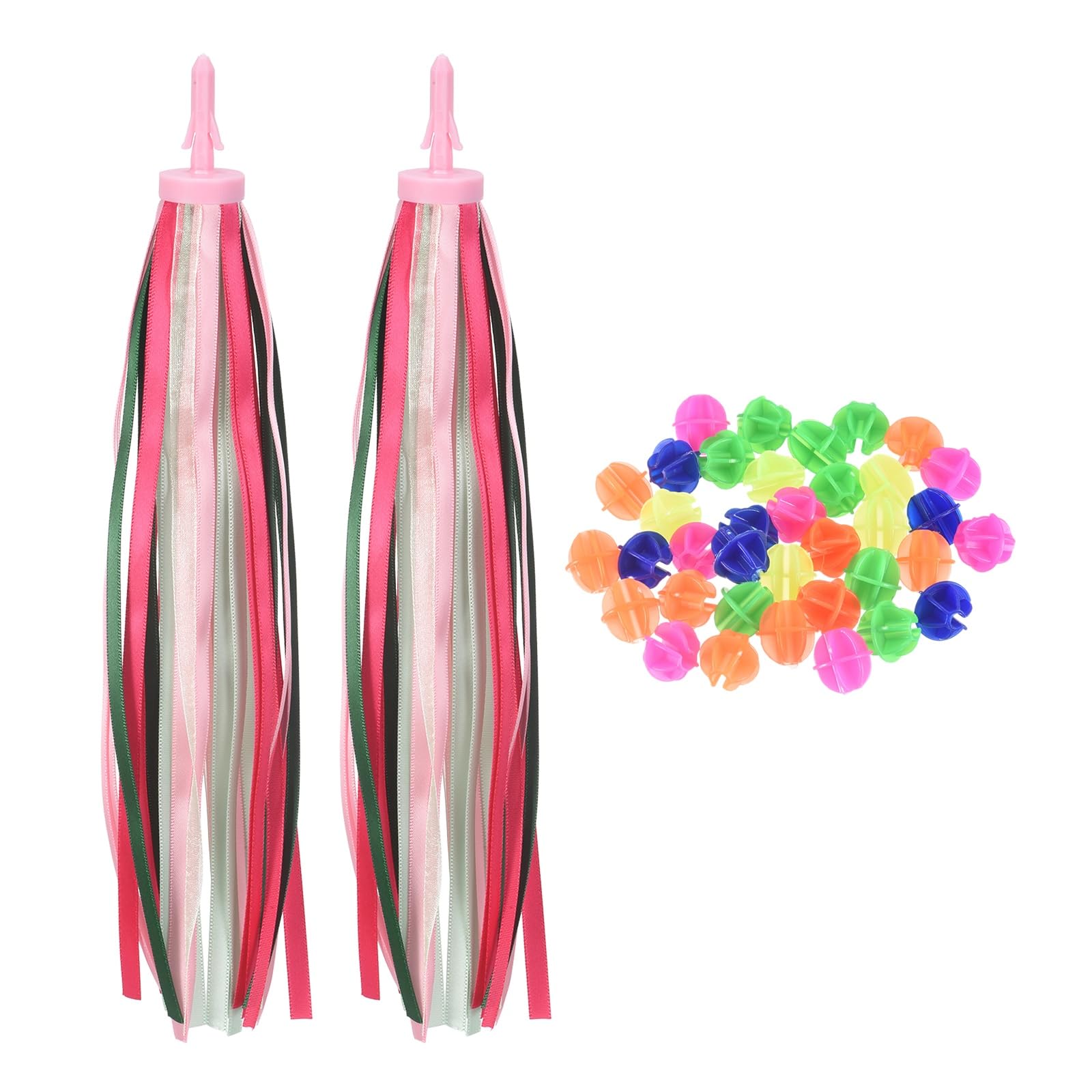 YELARXI Bike Streamer Handlebar Tassels Grips Ribbon, Pink
