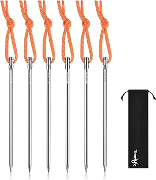 خيمة Tentock التيتانيوم خيمة حصص 6 قطع/حزمة خفيفة مسمار قماش القنب الأربطة الأربطة للجرانيت الصخور الصلبة مع حلقة عاكسة TT014416.5 سم
