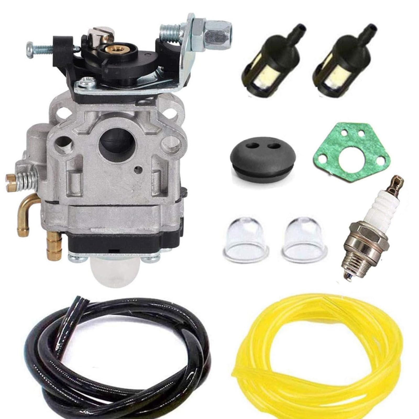 Ewillownm Compatible with Carburetor & Gasket Replacement for Gas 2 Cycle 43cc Powermate PCV43 Southland Mini Cultivator SCV43 Tiller Motor Parts Fuel Line Filter Grommet Kit