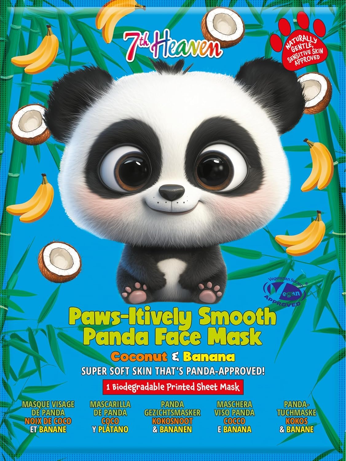 7th Heaven Panda Face Sheet Mask with Coconut & Banana - 7th Heaven Panda