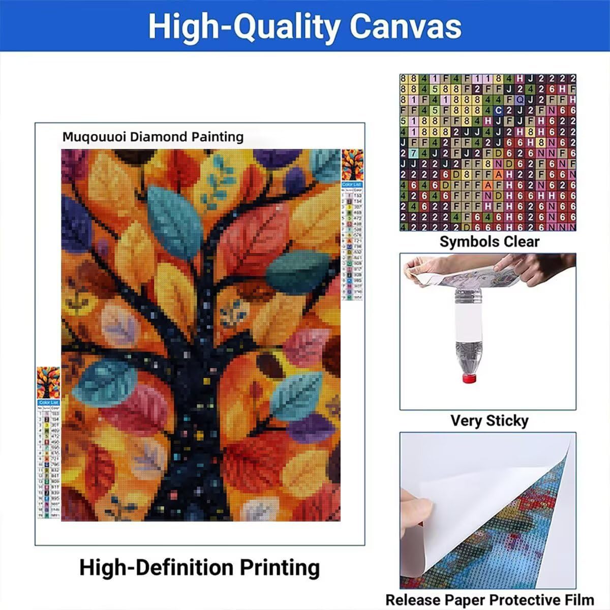 Obraz diamentowy dla dorosłych Drzewo Życia Diament Malarstwo Duży Format 70x90 cm, 5D Diamentowe Malarstwo Dziecko Rhinestone Ścieg krzyżykowy Kryształ Sztuka Płótno Zestaw Rzemiosła, Dekoracja