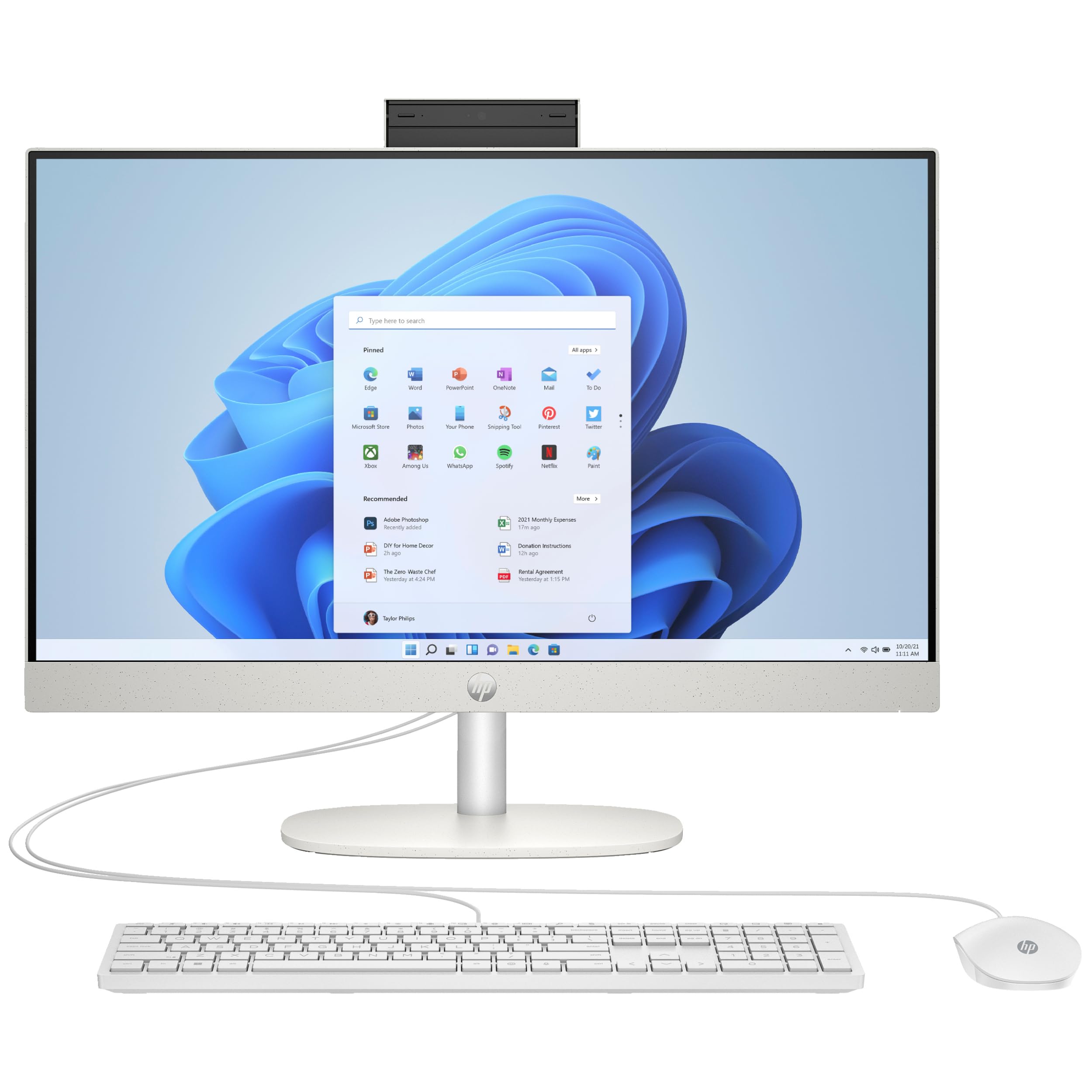 HP 24-cr0009ng AMD Ryzen? 3 7320U 60,5 cm (23.8") 1920 x 1080 Pixel All-in-One-PC 8 GB LPDDR5-SDRAM 512 GB SSD Windows 11 Home Wi-Fi 6 (802.11ax) Wei? (A04VWEA#ABD)